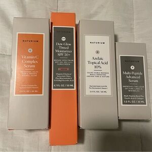 Naturium Bundle: Vitamin C, Multi-Peptide Serum, Dew Glow Moisturizer, Azelaic
